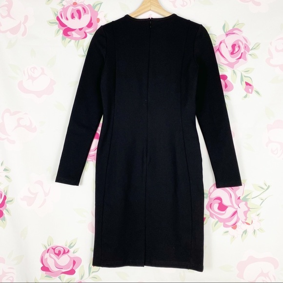 Anthropologie Raoul Black Floral Lace Bodycon Dress 4 - Picture 5 of 7